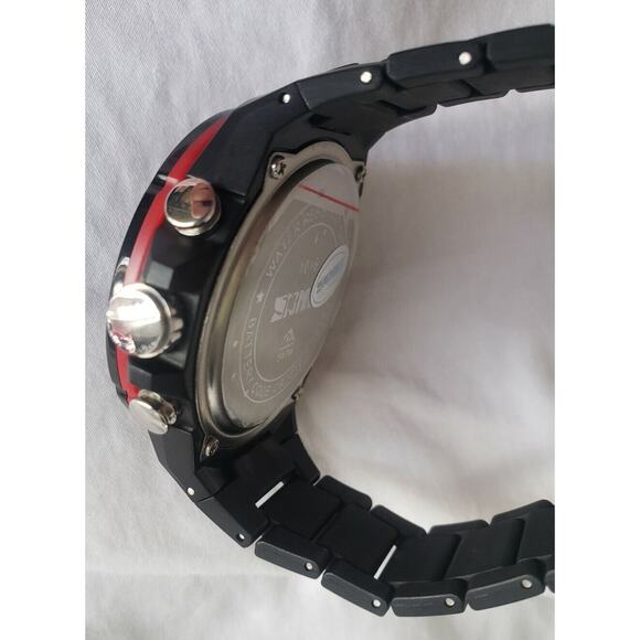 SKMEI Men's Dual Time Alarm Chrono Black Strap Watch 1016New With Tag - Picture 8 of 12